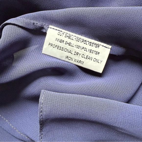 Sheer lightweight Periwinkle Blue Three Quarter Inch Sleeve Shrug Top Size XS - Picture 7 of 15